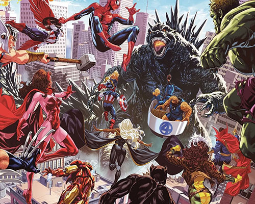 GODZILLA DESTROYS THE MARVEL UNIVERSE #1 TUESDAY NIGHT/WEDNESDAY MORNING  7/16/2025 AT MIDNIGHT